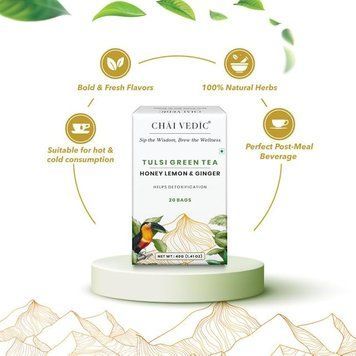 Chai Vedic Tulsi Honey Lemon Ginger Green Tea 20 packs