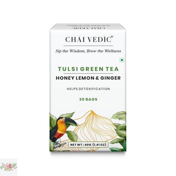 Chai Vedic Tulsi Honey Lemon Ginger Green Tea 20 packs